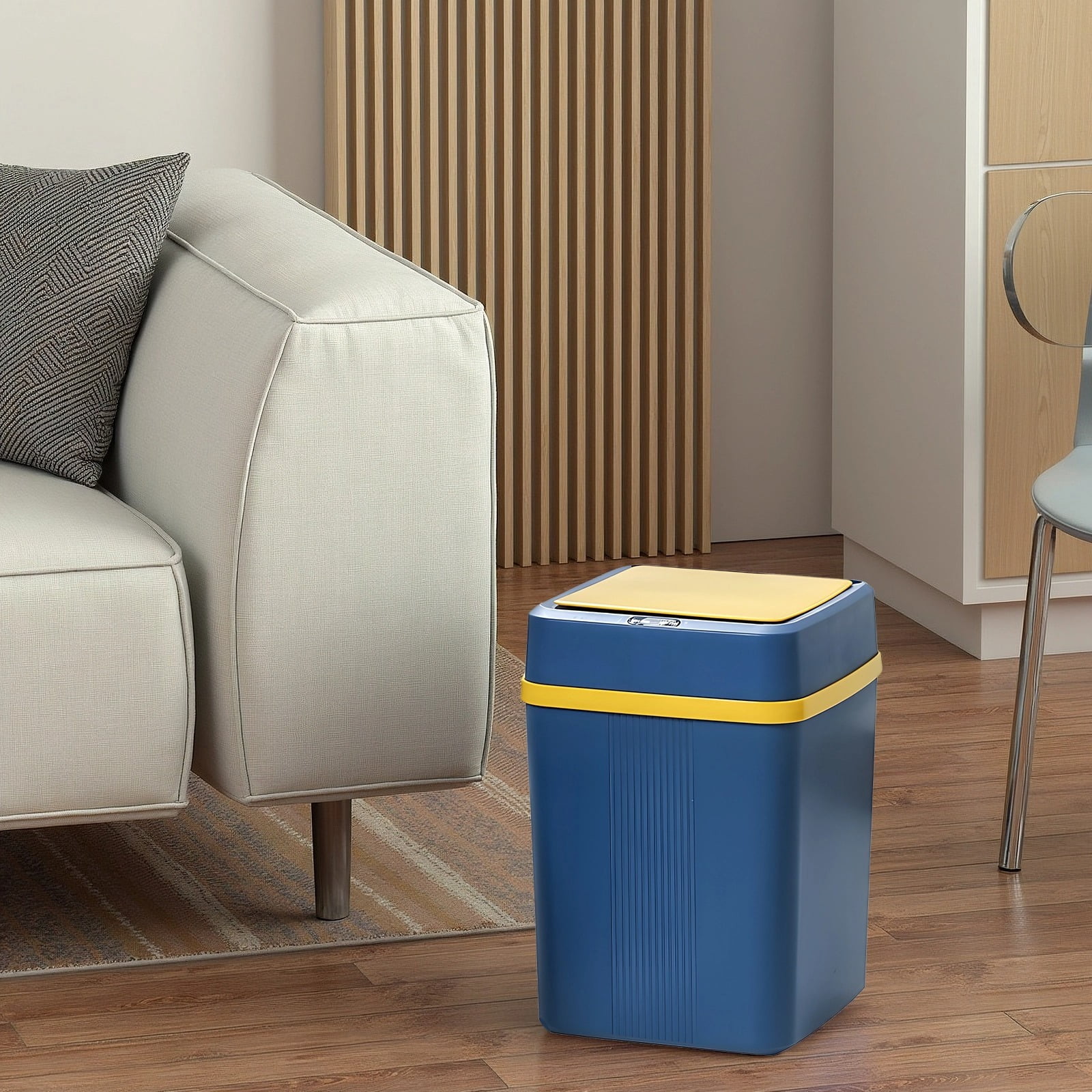 Automatic Trash Can, Touchless Trash Can with Automatic Flip Lid for Small Spaces, Rechargeable Battery, Trash Can for Bathroom Office Dorm, 12 x 8.5 x 7.9 in