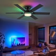 thumbnail image 2 of Phorus 52" Black Ceiling Fan with Dimmable LED Light & RGB Ambient Ring, Remote & App Control, Quiet DC Motor, 6 Speeds, Reversible Airflow, Energy Efficient, 2 of 8