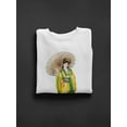 thumbnail image 3 of The Lady With An Umbrella Sweatshirt Men -Image by Shutterstock, Male XX-Large, 3 of 4