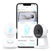 Sense-U Smart Baby Monitor 3+Camera, Audio, Video Baby Monitor That Notifies You for No Abdominal Movement, Rollover, High/Low Temperatures, Detected Motion, with Night Vision, 2-Way Talk, Long Range