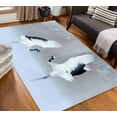 thumbnail image 4 of Dancing Cranes Rug, Wild Animal Rugs, Dancing Birds Rug, Animal Rugs, Home Decor Rug, Nursery Rug, Bridesmaid Gift, Machine Washable Rug, 2.6'x5' - 80x150 cm, 4 of 8