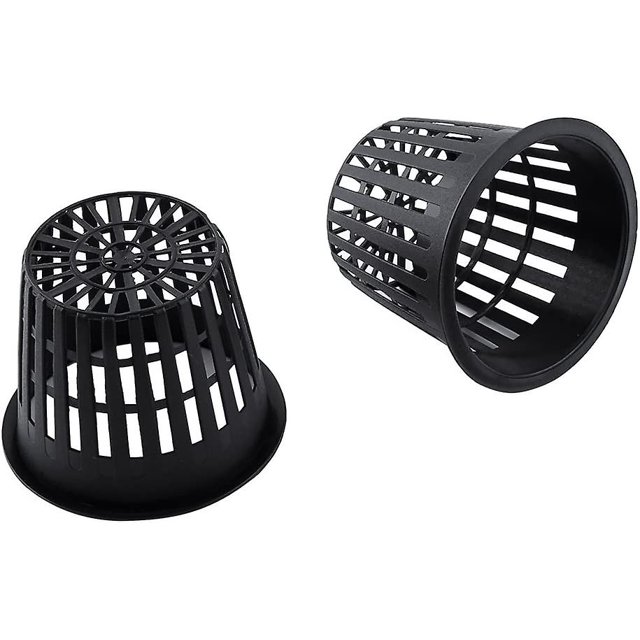Planting Pot Net -heavy Duty Mesh Pot Net Cup Basket Hydroponic Plant Grow Clone Gardening(black)2pcs