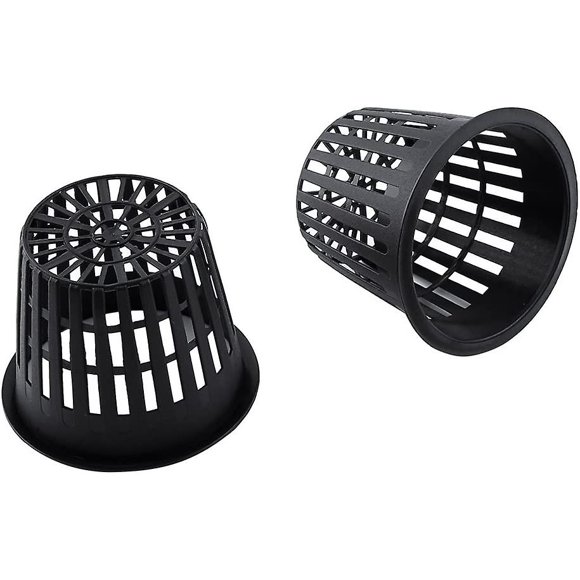 Planting Pot Net -heavy Duty Mesh Pot Net Cup Basket Hydroponic Plant Grow Clone Gardening(black)2pcs