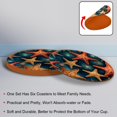 thumbnail image 4 of Starfish 6PCS Round Microfiber Leather Coasters Set, 11x11 cm/4.3x4.3 in Absorbent Drink Mats for Home, Kitchen, and Office - and Easy to Clean Table Coasters, 4 of 6