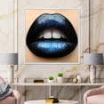 thumbnail image 2 of Designart 'Girl Lips With Black and Blue Lipstick' Modern Framed Canvas Wall Art Print, 2 of 5