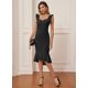 thumbnail image 4 of Txlixc Falda de mujer bodycon de longitud media con encaje de cuello V sólido Txlixc moda, 4 of 7