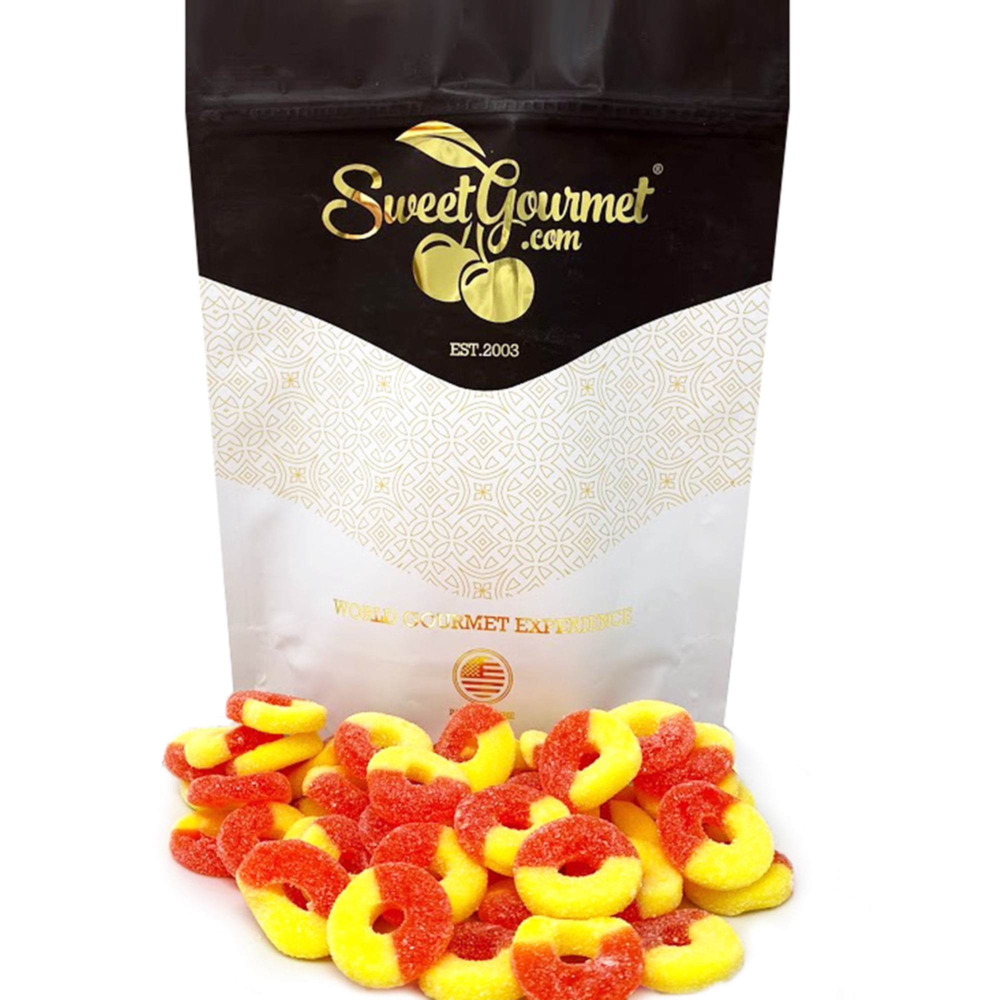 SweetGourmet Gummy Candy Peach Rings | 1 Pound