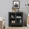 thumbnail image 3 of Costway Storage Buffet Cabinet Glass Door Sideboard Console Table Server Black, 3 of 11