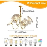 Lotus Leaf Glass Pendant Lights Fixtures Hanging Lamp,French Classic floral pendant Lighting Modern Nordic Chandeliers with 6-Lights,for Living Room Dining Room Bedroom - Walmart.com