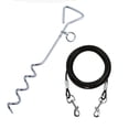 thumbnail image 1 of Xiao Hua Juego de correa y estaca de madera para perros, ideal para perros grandes en patios, anclaje al suelo para perros al aire libre, ideal para acampar en patios, parques y playas (negro), 1 of 5