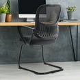 thumbnail image 4 of CONCETTA Home Office Desk Chair No Wheels 2 Set, Mesh Mid Back with Lumbar Support, Black, 4 of 7