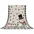 thumbnail image 2 of Christmas Buffalo Throw Flannel Blanket 50x60In Plaid Hat Snowman Super Soft Cozy Bed Blanket, Lightweight Plush Fuzzy Bed Throw for Bedroom Sofa Couch Living Room, 2 of 4