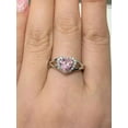 thumbnail image 2 of 2CT Pink Sapphire 925 Silver Heart Engagement Ring 14k White Gold Plated, 2 of 2