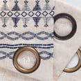 thumbnail image 3 of Curtainking Grommet Linen Curtains Boho Embroidery Drapes 50x96 inch Light Flitering Window Curtain for Living Room 2 Panels Blue on Beige, 3 of 8