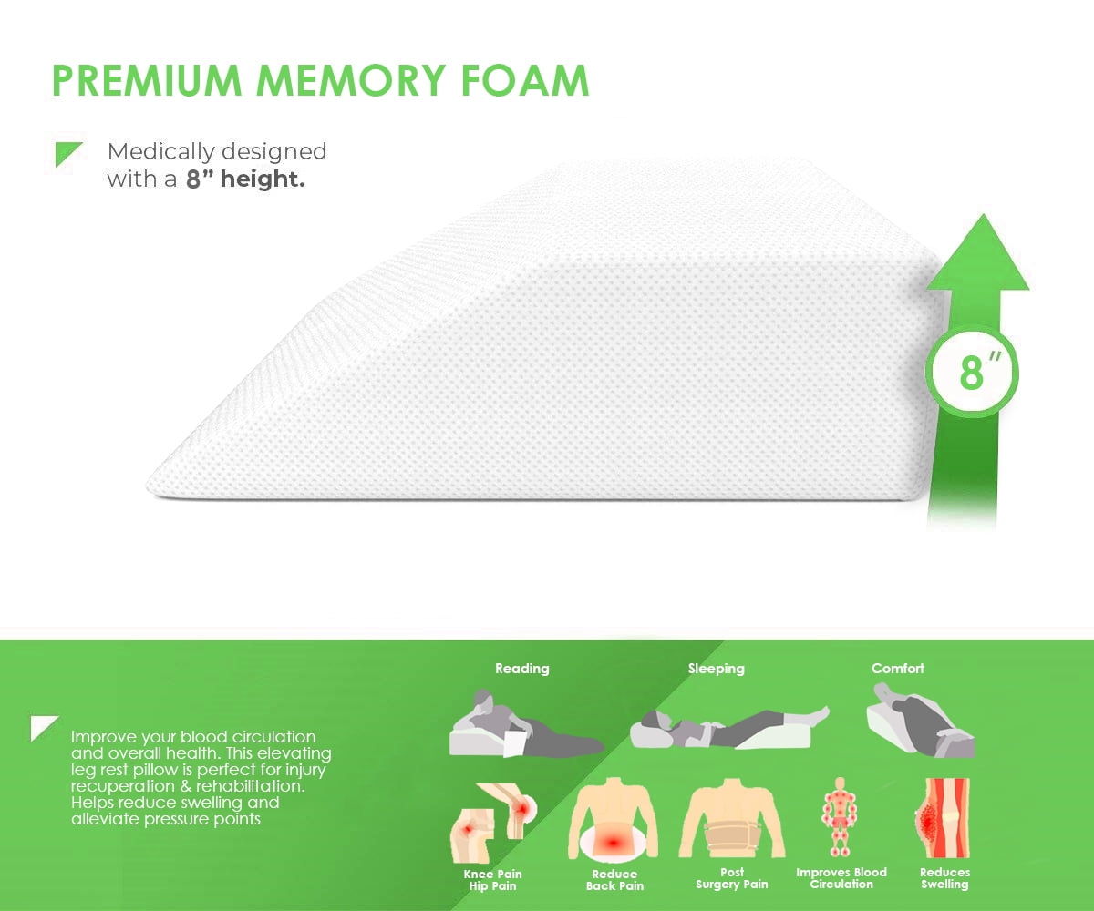 Home Sweet Home Leg Rest Wedge Pillow with Memory Foam Top