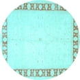 thumbnail image 1 of Ahgly Company Indoor Round Oriental Light Blue Traditional Area Rugs, 7' Round, 1 of 4