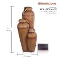 thumbnail image 4 of Alpine Corporation 20" x 19" x 43" Cascading Vase Fountain with LED Lights, Brown, 4 of 12