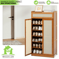thumbnail image 3 of Magshion Bamboo 7-Tiers Shoe Cabinet, 28 Pairs Heels Sneakers Storage Cabinet with Rattan Flip Door, Shoe Rack Organizer Holder with Countertop and Shelves, Brown, 3 of 11