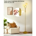thumbnail image 6 of 69IN Dimmable Floor Lamp Art Deco Floor Lamps with  & Flower Lampshade for Girls/Kid Room Gold Standing Lamps with 3Pcs 3000K Bulbs Stylish Design Mid Century Modern Tall Lamp, 6 of 16