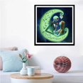 thumbnail image 4 of Descuento 5D DIY Diamond Painting by Number Kits para adultos, redondo taladro completo punto de cruz bordado artes artesanía decoración del hogar, Halloween Jack y Sally con luna (11.8 × 15.7 in) JAMW Sencillez, 4 of 5