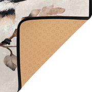 Birds and Flowers Soft Polyester Area Rug 31''x20'', Non Slip, Memory Foam, Water Absorbent