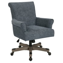 Megan Office Chair in Navy Fabric with Grey Wash Wood