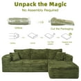 thumbnail image 6 of Kithkasa 103" Cloud Sectional Couches for Living Room Bedroom,Modern Modular Corduroy L-Shape Sofa with Deep Seats & High-Back,No Assembly Required,Green, 6 of 8