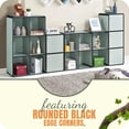 thumbnail image 6 of ZYPPP Dothan Wood 2-Cubed Closed Bookcase - Storage Shelf Organizer Bookshelf (Sage Green), 6 of 8