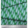 thumbnail image 2 of Soimoi Green Heavy Satin Fabric Artistic Waves Abstract Print Fabric by the Yard 54 Inch Wide, 2 of 3