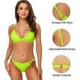 thumbnail image 3 of Attraco Women's Triangle Bikini High Cut Swimsuit V Neck Two Piece Swimsuit, 3 of 8