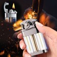 thumbnail image 4 of Zedker Red And Blue Double Color Oil Tank Rocker Arm Clear Kerosene Lighter Clearance, 4 of 5