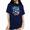 Navy Blue, variant on Women's Soft Worn Pastel Vintage Soccer Mom Squad Football Bow Graphic Short Sleeve T-Shirts Navy Blue Tops