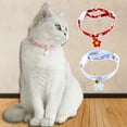 thumbnail image 3 of Mightlink Cat Collar Adjustable Quick Release Exquisite Pattern Wear Resistant Mini Bell Design Dress Up Cotton Polyester Friendly to Skin Floral Printing Pet Dog Cat Collar Pet Supplies, 3 of 6