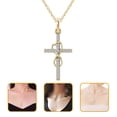 thumbnail image 3 of Xiao Hua Collar de cruz personalizado con cadena de clavícula de diamantes, accesorios para mujer, dorado, 3 of 4