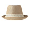 thumbnail image 4 of Byfri Straw Panama Jazz Hat Wide Brim Sun Fedora Hat for Beach Travel Khaki 56-58cm, 4 of 7