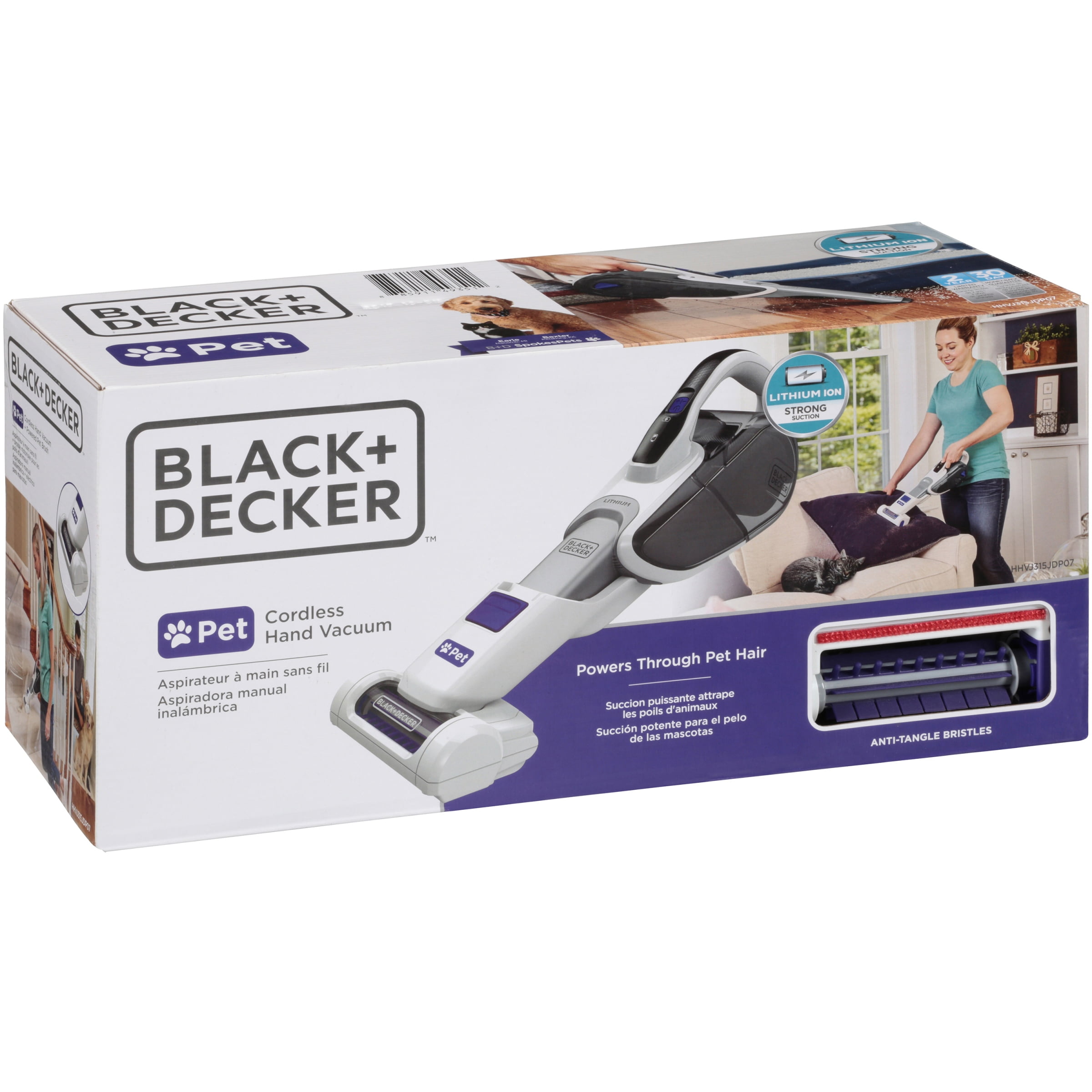 Black+decker Furbuster Cordless Pet Hand Vacuum - Motorized Pet Head & Anti-Tangle Brush; Hlvb315jp07w