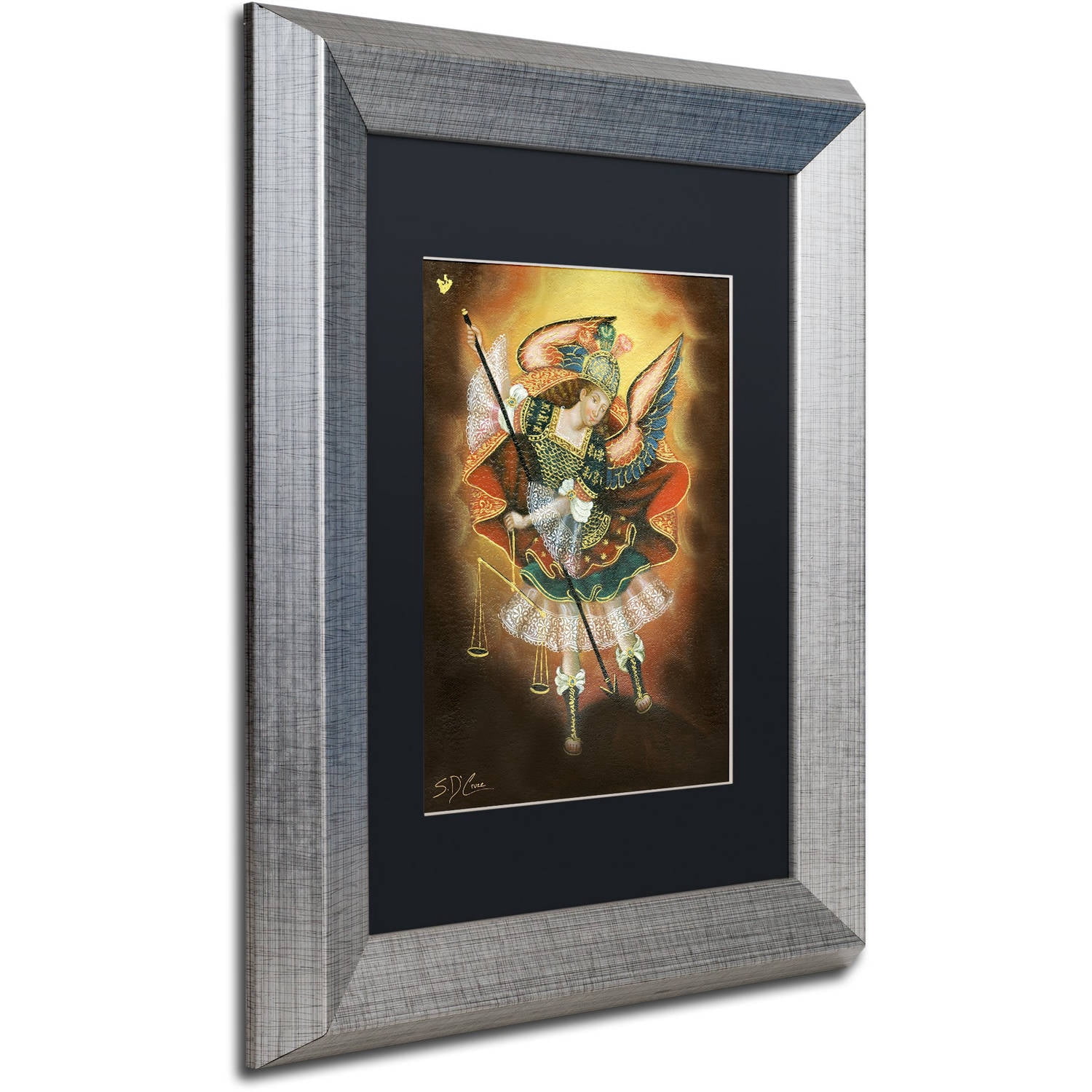 Trademark Fine Art "Angel Gabriel" Canvas Art by Masters Fine Art, Black Matte, Silver Frame