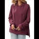 thumbnail image 3 of Sudadera con Capucha Extragrande para Mujer, Informal, de Larga, de Punto Gofre, con Cordón Ajustable y Abertura Lateral con Bolsillo. Vino Tinto XXL, 3 of 9