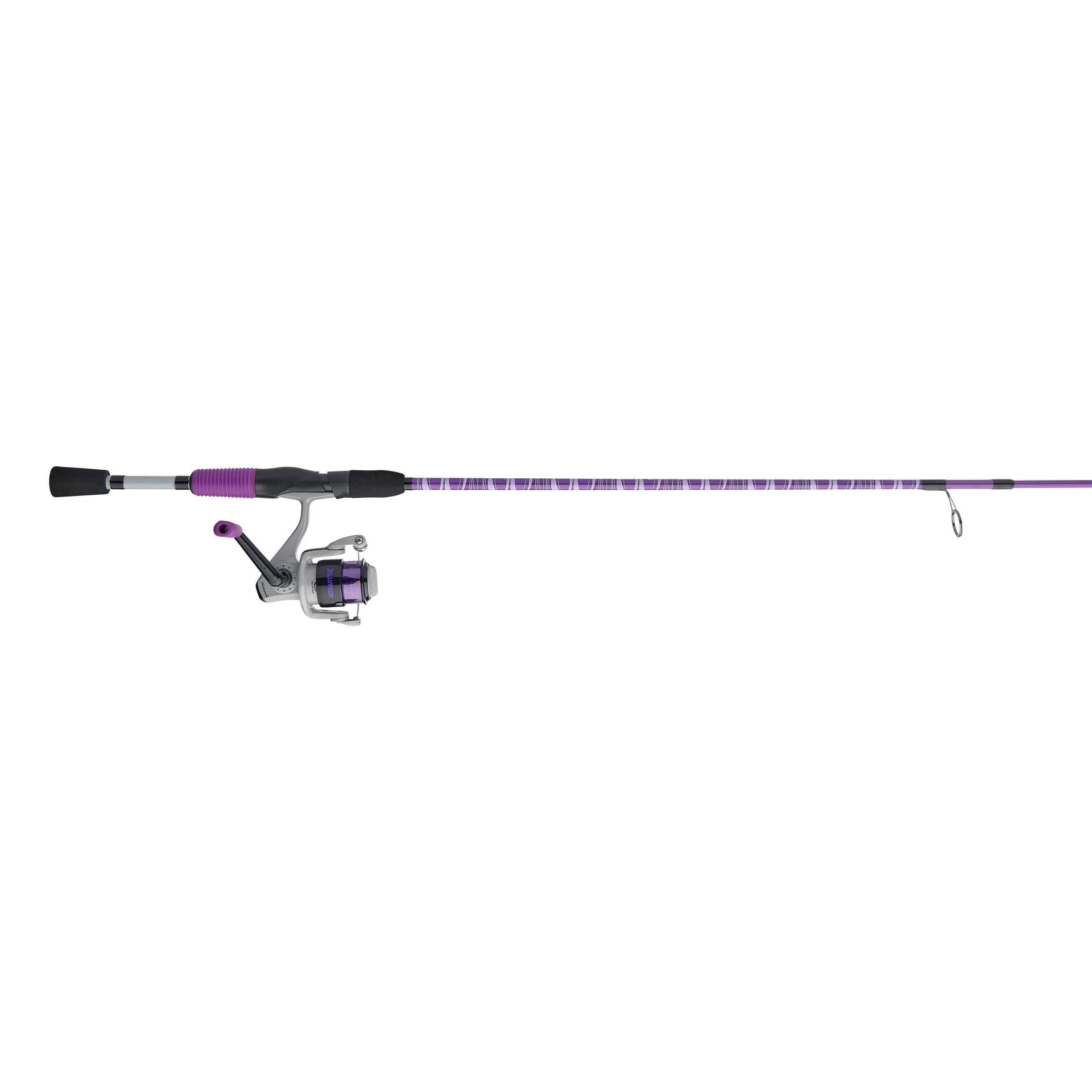 Shakespeare Jellyfish 5'6" Spinning Fishing Rod and Reel Combo, Purple