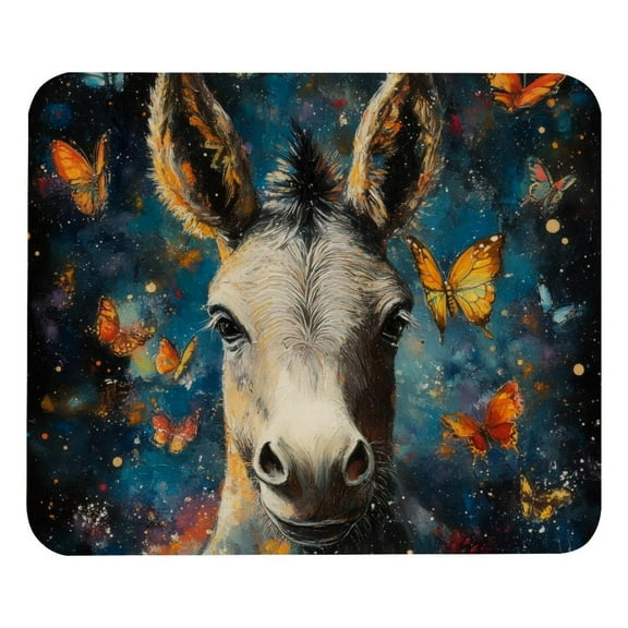 PhooArto Comfortable Mouse Pad Donkey Sunflower Galaxy Desktop Mousepad , 21 x 25 cm Mouse Mat, Non-Slip Rubber Base, Improves Speed and Precision