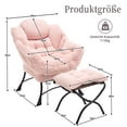 thumbnail image 2 of MOONMISS Accent Chair with Ottoman,with Armrests and Side Pockets、 Footrest for Living Room,Pink, 2 of 6