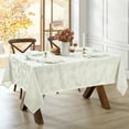 thumbnail image 2 of Elegant Woven Leaves Jacquard Damask Tablecloth - 52" x 70" - Ivory - Elrene Home Fashions, 2 of 4
