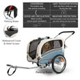 thumbnail image 3 of MOJAY 3-in-1 Dog Bicycle Trailer, Dog Stroller, and Dog Jogging Stroller, Off-road Bike Trailer Blue, 3 of 6