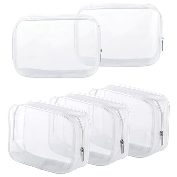 Bolsa de aseo Homtable, paquete de 5 unidades, de plástico transparente, aprobada por la TSA
