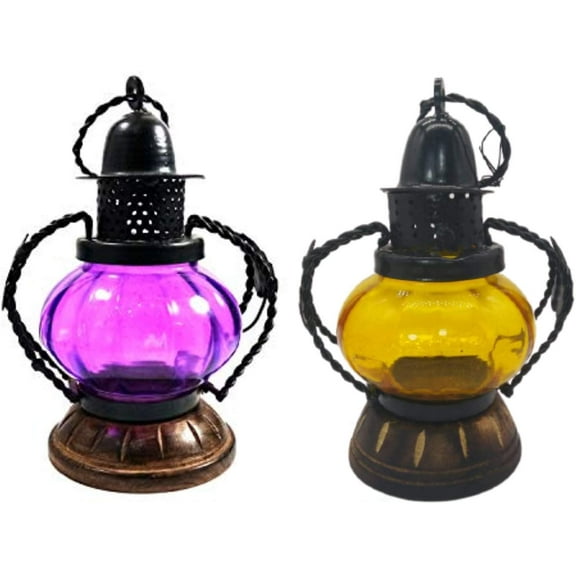 India Meets India Handicraft Ceramic Lanterns Set of 2, Tea Light Holder, Mosaic Candle Holder Home décor, Best Gifting Made by Awarded Indian Artisan