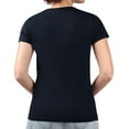 thumbnail image 2 of Women's G-III 4Her by Carl Banks Navy Cleveland Guardians Double Heart Fitted V-Neck T-Shirt, 2 of 2