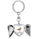 thumbnail image 1 of Gorriones,aves,animales,comida en pausa. Llavero de alas de ángel en forma de corazón, 1 of 3