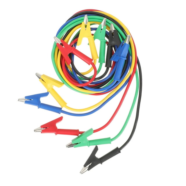 MasteelfCA 5pcs Alligator Clips Electrical Test Leads Set Professional Alligator Clip Jumper Wires
