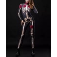 thumbnail image 3 of Disfraz de fantasma aterrador para mujer, mono de diablo Sexy, esqueleto de rosa, fiesta de carnaval, Día de los muertos, 3 of 3