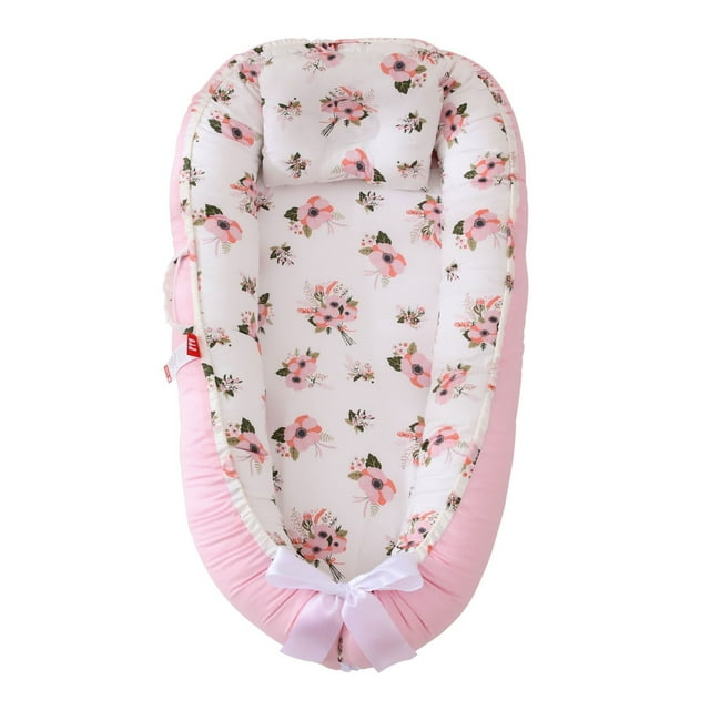 Cuna portátil extraíble y lavable resistente a la presión, nido biónico para bebé, almohada para bebé, cuna de viaje